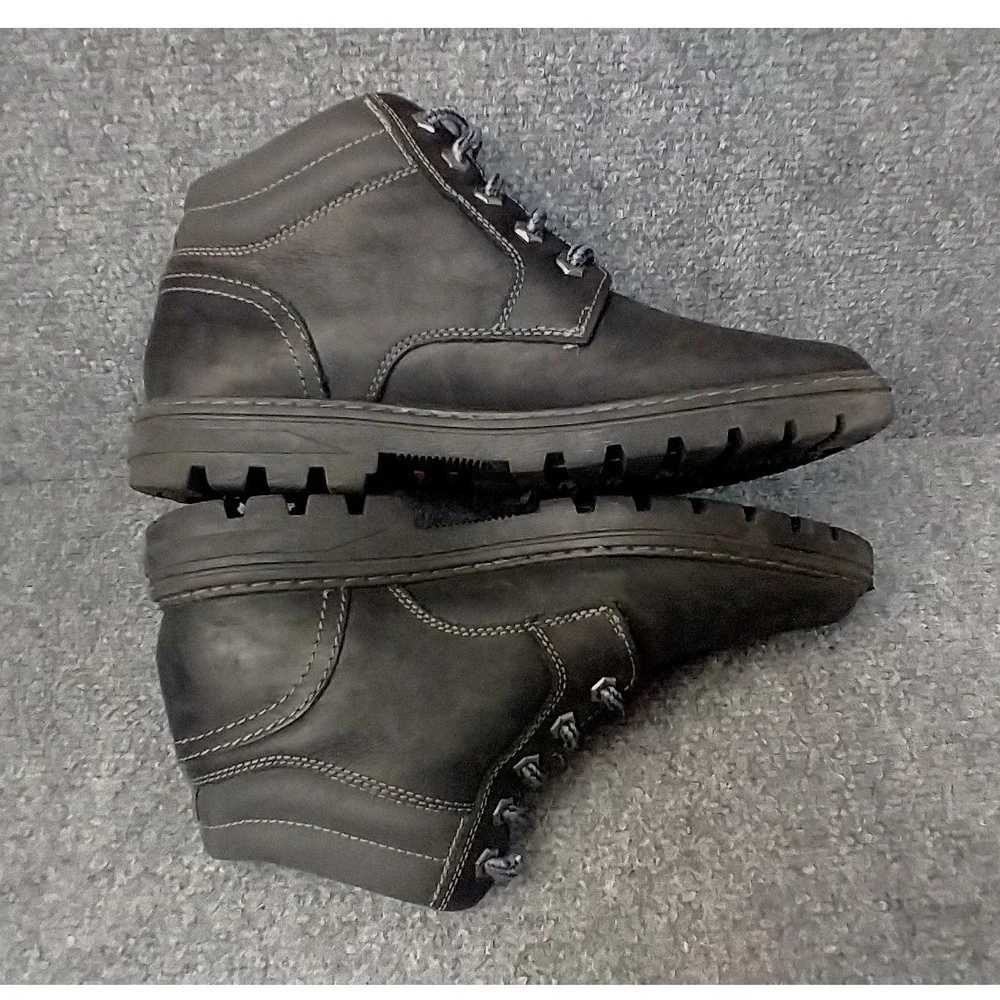 Rockport Hydro-Shield Waterproof Boots Mens 7 Black Leather CI6147 TruTech